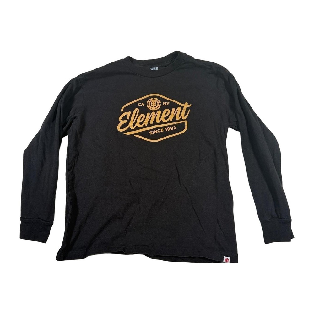 Element Skateboarding Long Sleeve T Shirt Black CA NY Since 1992 Graphic Tee S